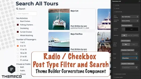 Cornerstone Filter radio button and checkbox and search keyword with ajax